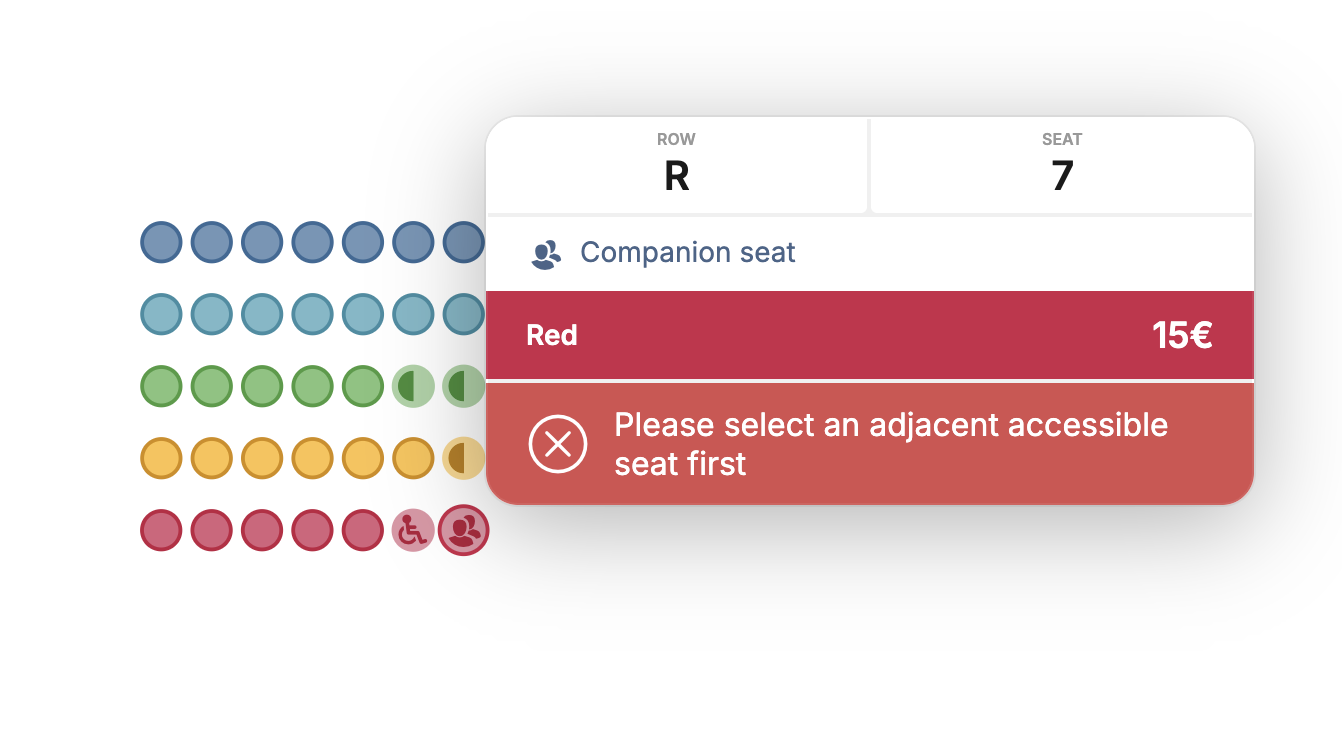 companion seats selection validator - user message